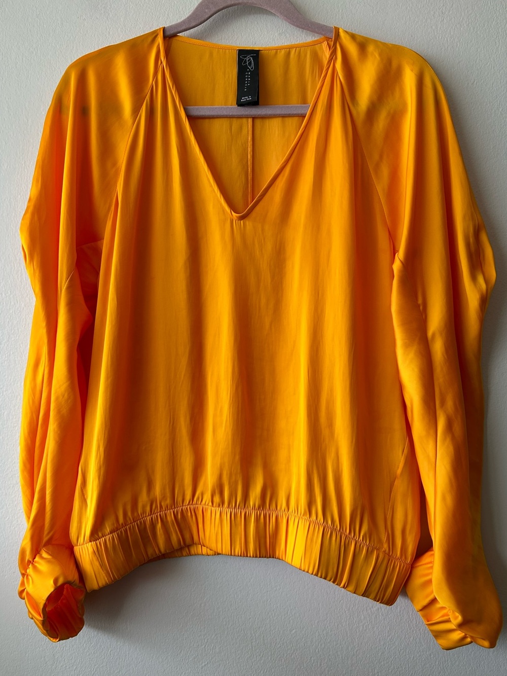 Zero + Maria Cornejo Cuadro B Top in rich yellow-to-orange tones